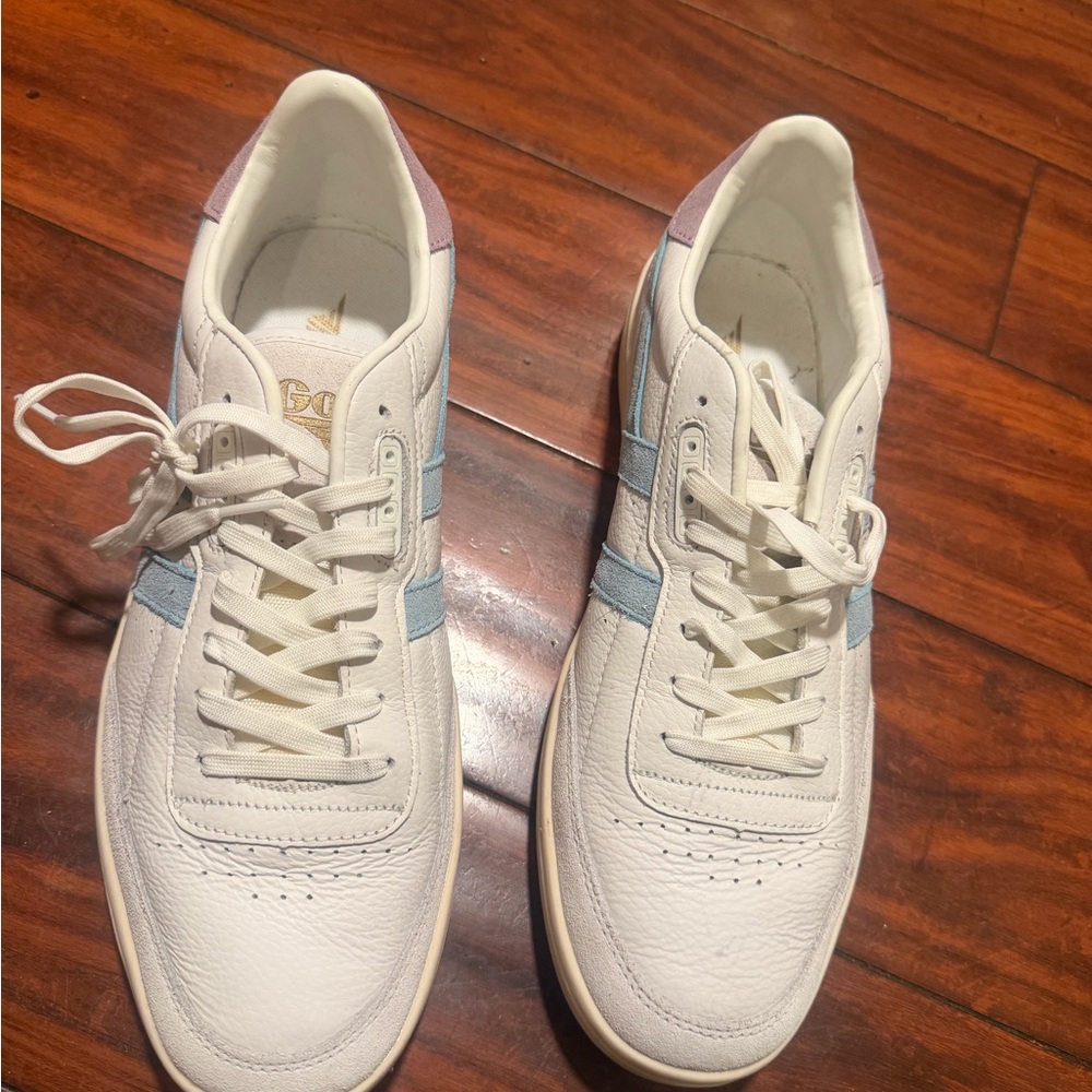 Gola White and Light Blue Low Top Sneakers - Picture 5 of 12